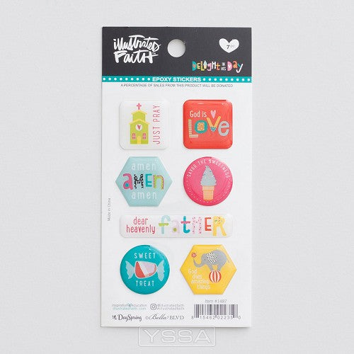 Delight in His day - Epoxy stickers