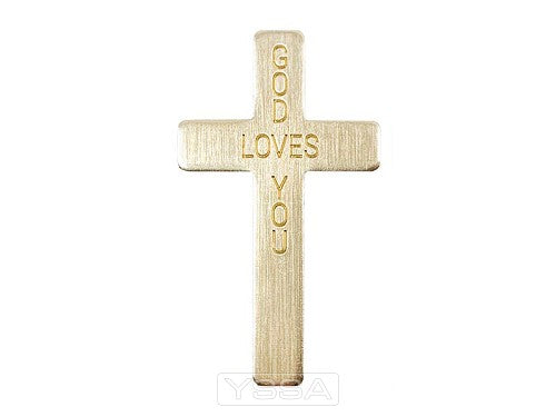Cross God loves you gold
